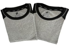 Medium Men’s Hanes X-Temp Tee Shirt Short Sleeve Crewneck Gray Black Pack of 2