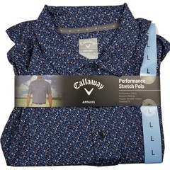 Callaway Opti•Dri Geometric Polo Shirt Mens Large Blue Golf Performance Stretch