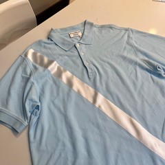 Rowing Blazers Mens XL Light Blue Pima Cotton Sash Polo Shirt Satin