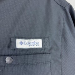 Columbia PFG Shirt Mens Medium Black Short Sleeve Fishing Omni-Shade Button Up