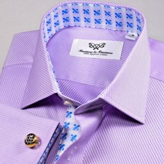 Elegant Lilac Twill Formal Event Dress Shirt Super Fine Sexy Egyptian Boss