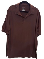 Gerry Comfort Polo Shirt Mens 2XL Burgundy Stretch UV Protection Golf Casual