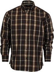 GIOBERTI MEN’S LONG SLEEVE BUTTON DOWN PLAID SHIRT WITH CHEST POCKET
