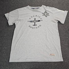 Red Canoe American Mustang P-51 Aviation T-Shirt Mens XL Grey Made in USA