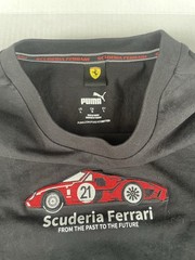 PUMA Ferrari T-Shirt Scuderia Ferrari 250 LM Black Large Emblem Sleeve Logo