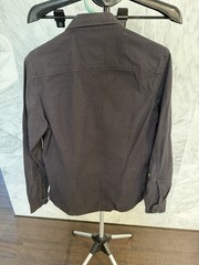 G-Star RAW Men’s M Gray Solid Long Sleeve Button-Up Point Collar Chest Pockets