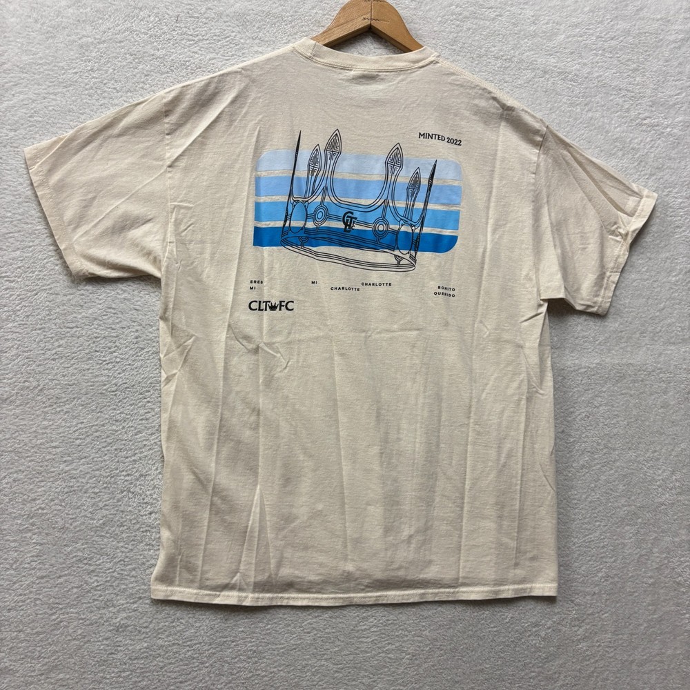 Charlotte FC “Minted 2022” Shirt Mens XL Graphic Tee Tan Biege Soccer