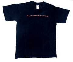 Vintage Sony PlayStation 3 PS3 Logo Black Promo New Glidan T-Shirt Size Medium