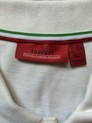 Ferrari Scuderia Ferrari Men’s L White Cotton Polo Embroidered Logo
