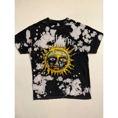 Sublime Sun Graphic T-Shirt Black White Tie Dye Acid Wash Band Tee Small