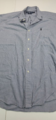 Polo Ralph Lauren Blake Shirt Mens M Blue Houndstooth Micro Check Long Sleeve