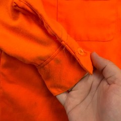 VTG Five Brother Flannel Shirt Men Large Blaze Orange Acrylic Hunting Visibility