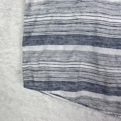 Rowm Shirt Mens XL Short Sleeve Blue Striped Cotton/Poly Casual Button Up