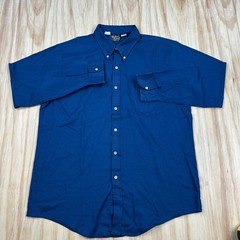 True Vintage Beau Brummel Prem Press Button Shirt Blue Fade 17-34 Long Sleeve