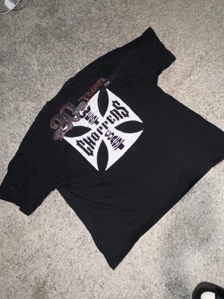 West Coast Choppers 20 Years Black Graphic Cotton Crew Neck T-Shirt XXXL VTG