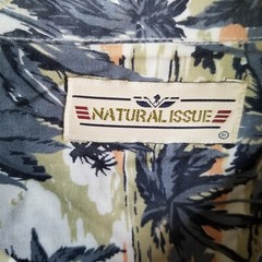 Natural Issue 3X Big Mens 100% Rayon Hawaiian Shirt Palms Island Blue Peach