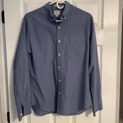 J.Crew men’s shirt M blue slim long sleeve organic cotton stretch
