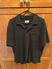 Goodfellow & Co Men’s Black Solid Short Sleeve Polo Shirt w/ Pockets Size L