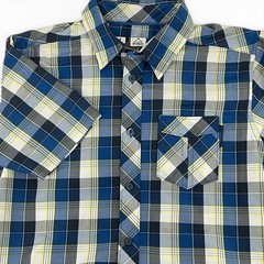 McKINLEY Mens Blue Plaid Short Sleeve Dry-Plus Hiking Button Up Shirt Size S