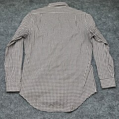 Sid Mashburn Mens Large Slim White Checks Button Front Long Sleeve Dress Shirt