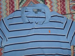 Polo by Ralph Lauren Polo Shirt Men’s XXL Blue Navy Striped Short Sleeve Cotton