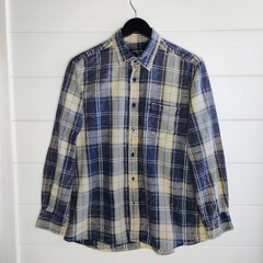Citron Santa Monica Mens Small 80’s Bleach Flannel Plaid Shirt Button Up L/S