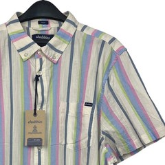 NEW Chubbies The Soft Serve Resort Weave Friday Shirt Mens L Khaki Pastel Stripe