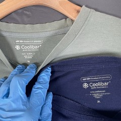 Coolibar T-Shirt Bundle of Two Men’s XL Long Sleeve UV Protection Stretch Active