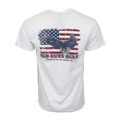OLD GUYS RULE PROUD TO BE AN AMERICAN POCKET T SHIRT EAGLES FLAG
