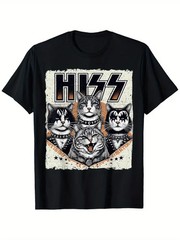 Cat Hiss Funny Cat Lover Cat Owner Cat Humor Distressed T-Shirt