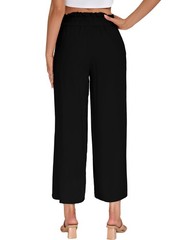 Pants Wide Leg Casual Summer High Waisted Elastic Plus Size Travel Business L…