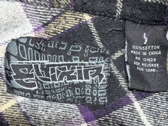 ELixir Plaid Purple Heavyweight Flannel Shirt Double Pocket Commuter Button Up L