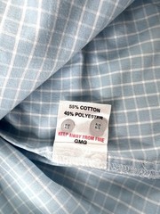 VTG~Ben Sherman Shirt Mens Large~Fits XL~Blue Check~Button Up~Pocket~S Sleeve~A+