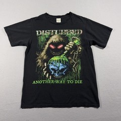 Disturbed Another Way To Die Shirt Mens Medium Black Skull Band Metal Concert