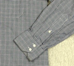 Giovanni Vasta Shirt Mens 16 1/2 Blue Houndstooth Lightweight Button Down Italy
