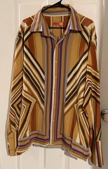 Retro Men’s L Royal Prestige PD Button Up Shirt 100% Silk