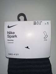 NWT Nike SPARK Cushion Ankle Black Small W’s 7.5-9 M’s 6-7.5 Running Socks $20