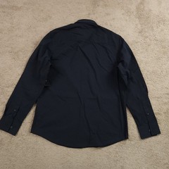 Alfani Men’s Cotton Stretch Modern Solid Long-sleeve Shirt Deep Black Small NWT