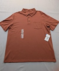 New Free Fly Bamboo Current Polo Shirt Mens Medium $78 Organic Cotton Bamboo