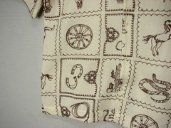 Malibu Drill Clothing Beige Embroidered Southwestern Cowboy Shirt Mens Large