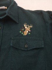 Vintage Deer Hunting Shirt Long Sleeve Button Up Heavyweight Mens Large Green