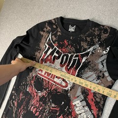 Tapout Thermal Shirt Mens Large Black MMA Y2K Long Sleeve Skull Crewneck MPS