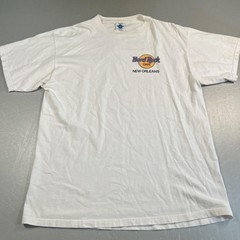 Vintage Hard Rock Cafe Shirt Mens XL White New Orleans Guitar Graphic 90s Tee