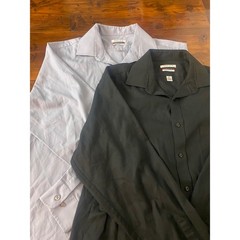Van Heusen Mens Flex Collar Dress Shirt Bundle Black Blue 16 34/35 SKU F108