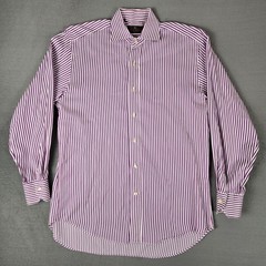 Etro Milano Shirt Mens 39 Dress Button Up Striped Long Sleeve Made in Italy