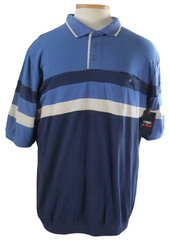 Large in Charge Lt Blue & Navy Banded Bottom Shirt, Big and Tall Men’s Size 7XL