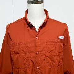 Columbia Shirt Mens XL Orange PFG Tamiami II Short Sleeve Vented Omni-Shade