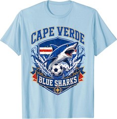 Cape Verde Flag Shark Cape Verdean Roots Cabo Verde Pride T-Shirt