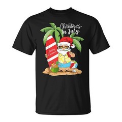 Christmas In July Funny Santa Summer Watermelon Vacation Unisex T-Shirt