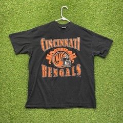 Vintage Cincinnati Bengals Shirt Mens 2XL Black 1980s Logo 7 Single Stitch